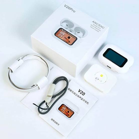 V20 PRO DISPLAY SCREEN AIRPODS [with app] ANC/ENC + create custom wallpapers